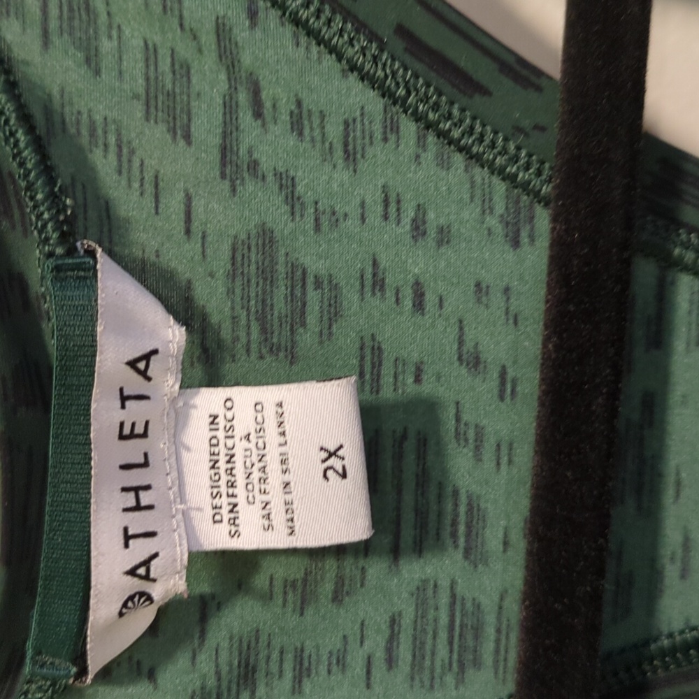 Athleta Forest Green Patterned Tank - image 2